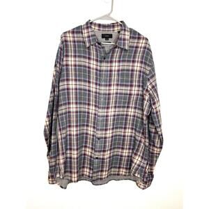 Vince Men's Double-Face Cambria Plaid Button Down Shirt XL Preppy Office Casual